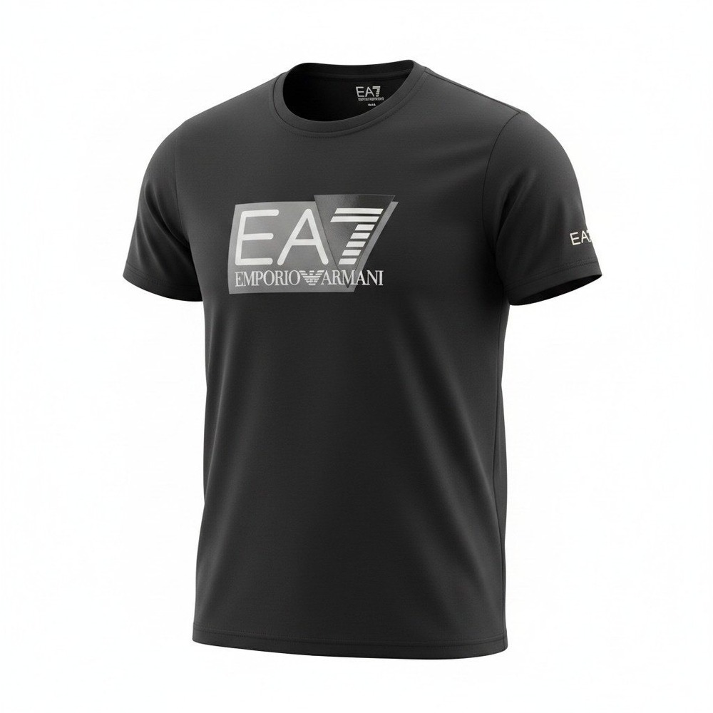 EA7 Emporio Armani Mens Graphic Logo T-Shirt Brown 3DPT81 PJM9Z Size M - Picture 1 of 10